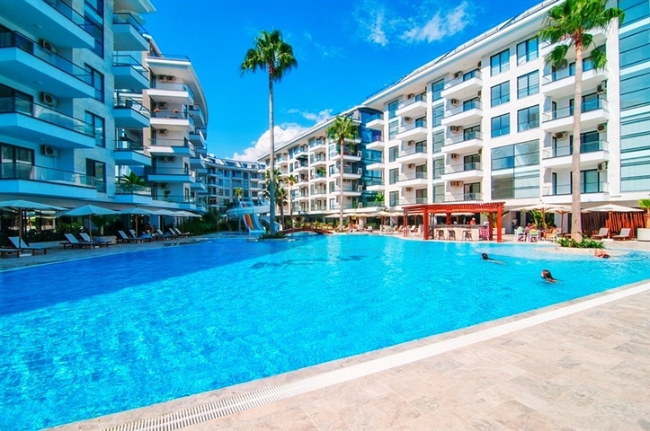 Sea-View 1+1 Apartment in Kestel with Full Facilities, 900 m from the Beach