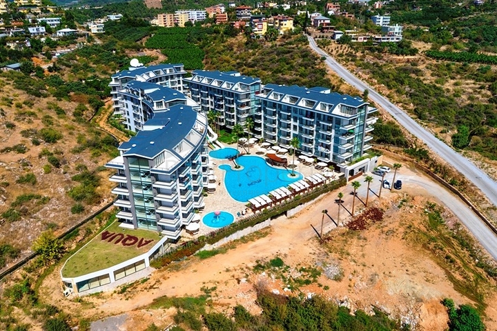 Sea-View 1+1 Apartment in Kestel with Full Facilities, 900 m from the Beach