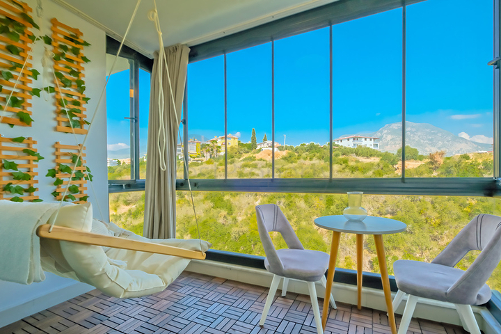 Sea-View 1+1 Apartment in Kestel with Full Facilities, 900 m from the Beach