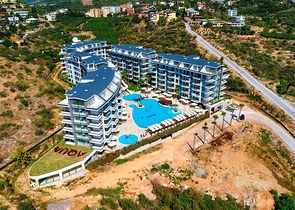 Sea-View 1+1 Apartment in Kestel with Full Facilities, 900 m from the Beach