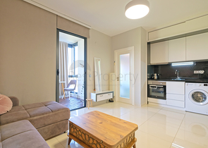 Sea-View 1+1 Apartment in Kestel with Full Facilities, 900 m from the Beach