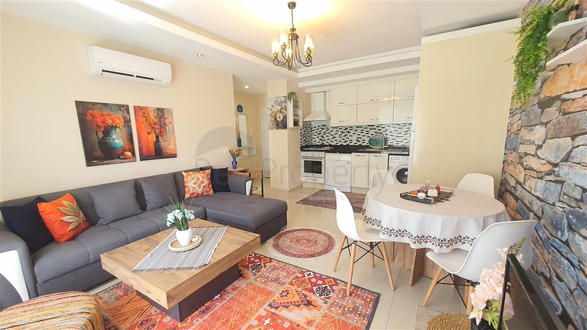 Furnished 1+1 Apartment in Oba, Alanya — 350 m from the Beach