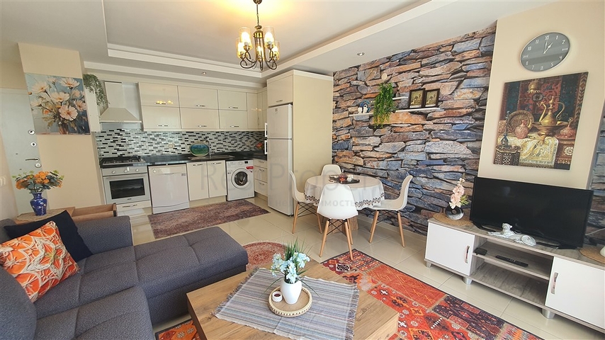 Furnished 1+1 Apartment in Oba, Alanya — 350 m from the Beach