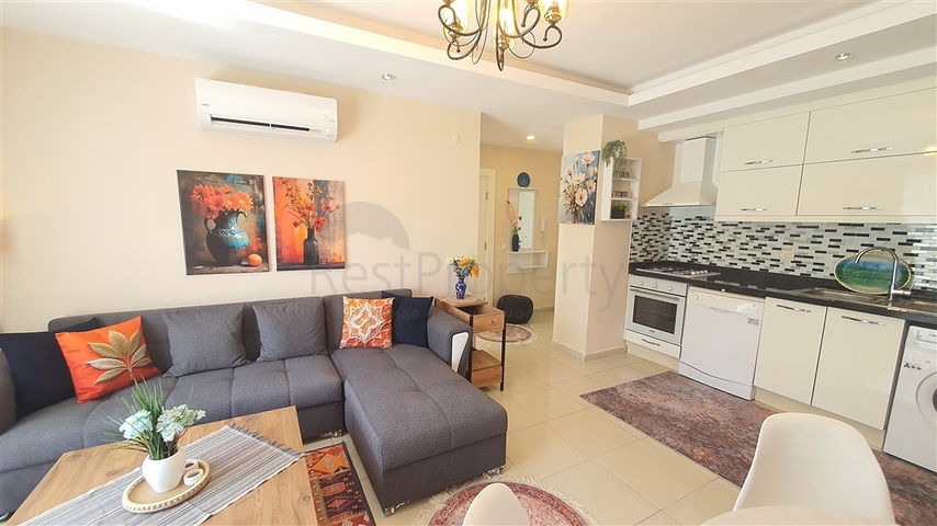 Furnished 1+1 Apartment in Oba, Alanya — 350 m from the Beach