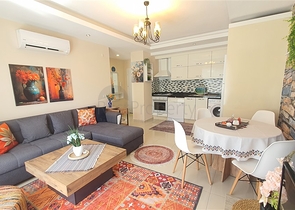 Furnished 1+1 Apartment in Oba, Alanya — 350 m from the Beach