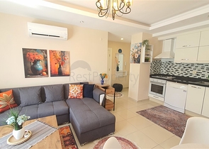 Furnished 1+1 Apartment in Oba, Alanya — 350 m from the Beach